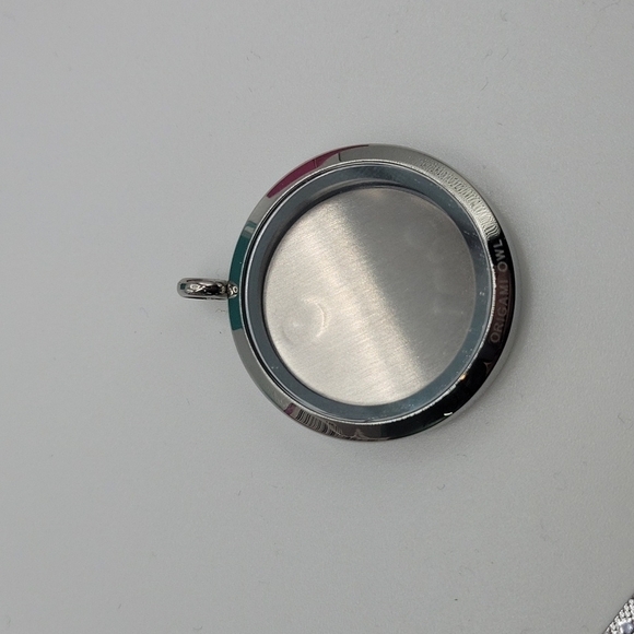 Origami Living Lockets Charm Pendant Necklace with MOM and pink heart - Picture 5 of 8